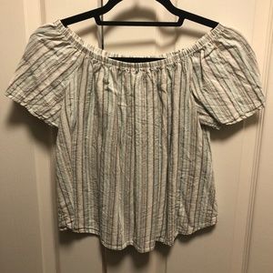 Striped off the Shoulder Tee